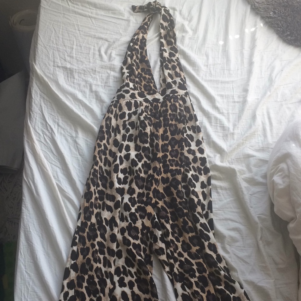 Brand New Cheetah Print Halter Jumpsuit